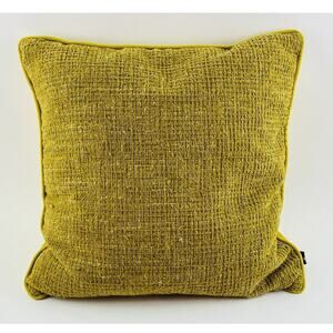 Rodeo Home Throw Pillow Yellow Gold Mustard Chenille Texture Down Feather Filled